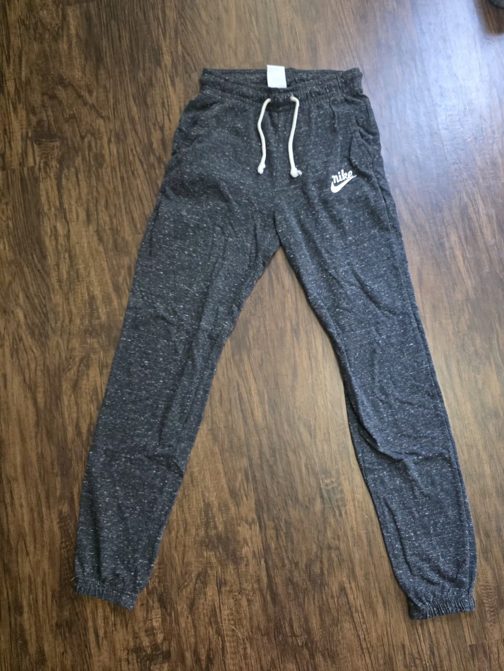 Nike  Gray Speckled Joggers with White Drawstring XS